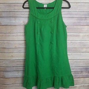 edme & esyllte green linen drop waist dress